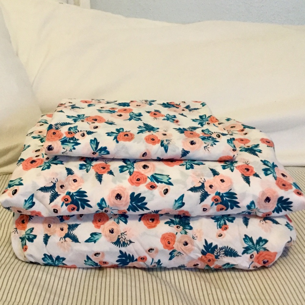 Twin sheets including fitted, flat and pillowcase